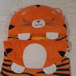 Orange Tiger Kids Sleeping Bag Happy Nappers